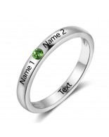 Birthstone Ring for mom, Sterling Silver Personalized Engravable Ring JEWJORI102737